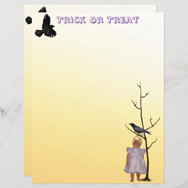 Ghosted Talia mit Raven Halloween Stationery (Vorne/Hinten)