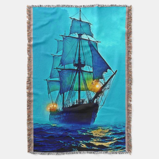 Ghosted Tall Ship Sea Voyage Design Decke (Vorderseite Vertikal)