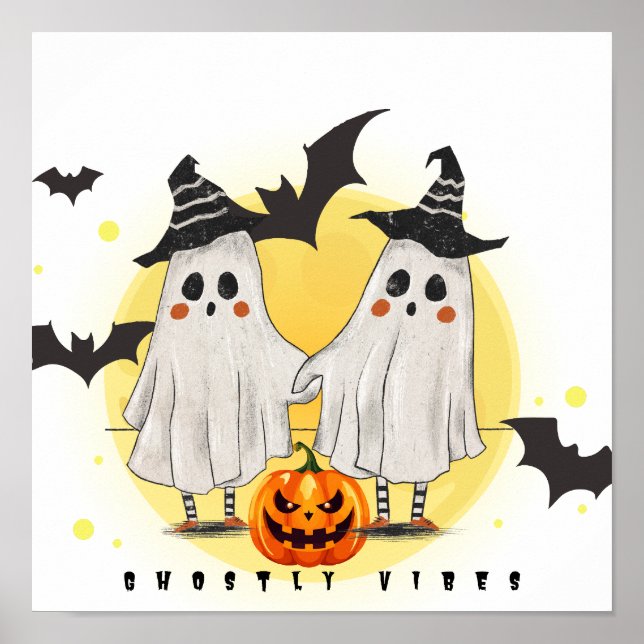 Ghosted Vibes Halloween Wall Art Poster (Vorne)