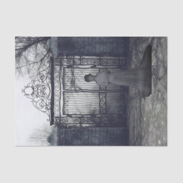 Ghosted Woman Creepy Decoupage Seidenpapier (Vorderseite)