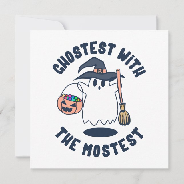 Ghostest Funny Spooky Witch Einladung (Vorderseite)