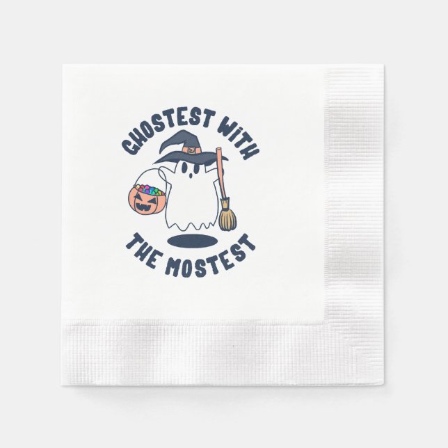 Ghostest Funny Spooky Witch Serviette (Vorderseite)