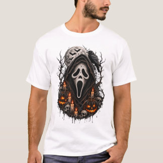 Ghostface Halloween, Gothic Pink Totenkopf Horror T-Shirt