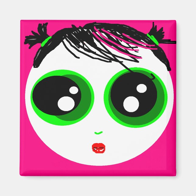 Ghostie Girl Magnet (Hot Pink) (Vorne)