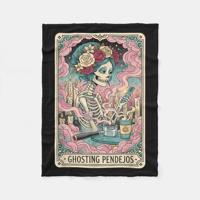 Ghosting Pendejos Funny Día De Los Muertos Tarot C Fleecedecke (Vorderseite)