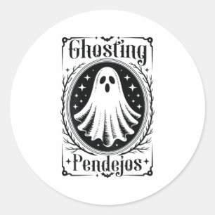 Ghosting Pendejos Funny Mexican Ghost Halloween (o Runder Aufkleber