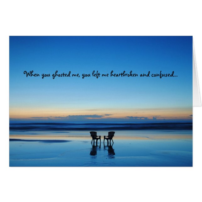 Ghosting Pushback Relationship Breakup Card (Vorderseite (Horizontal))