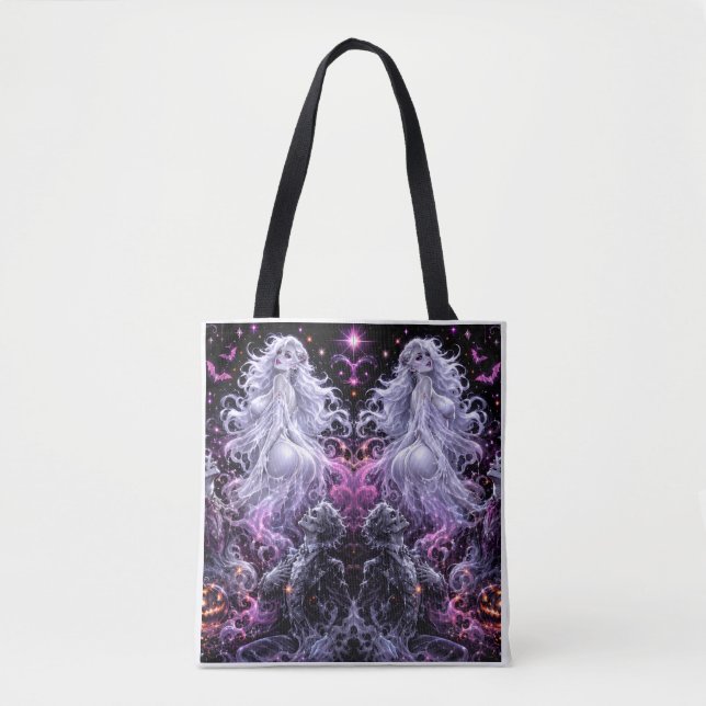 Ghostly Glam Halloween Tote Bag (Vorderseite)