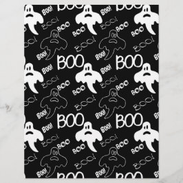 Ghosts Black & White Halloween Gemustert Paper