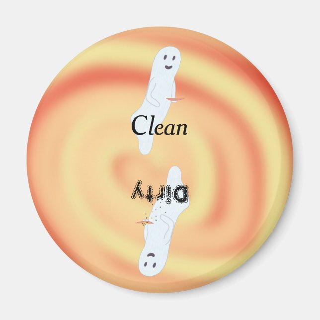 Ghosts gelb orange wirbelfarbene, dreckige, sauber magnet (Vorne)