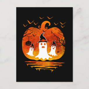 GHOSTS HALLOWEEN COSTUME PUMPKIN FALL SAISON GIFTS POSTKARTE
