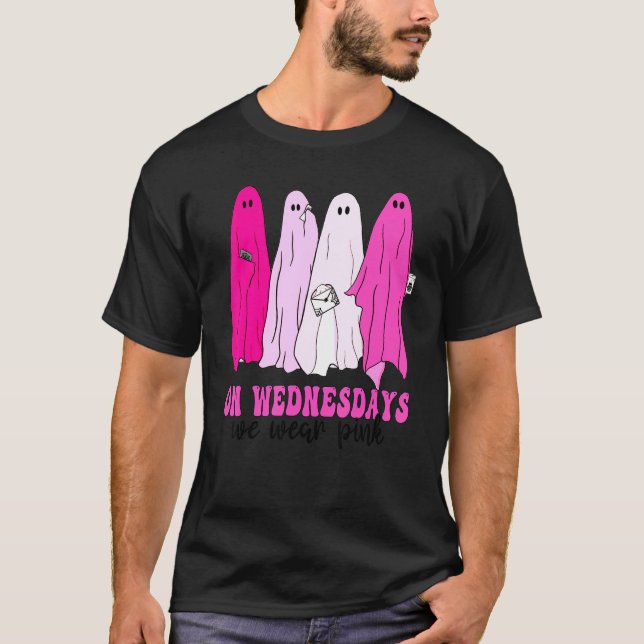 Ghosts Halloween Gemein Ghouls Pink Ghost We Wear  T-Shirt (Vorderseite)