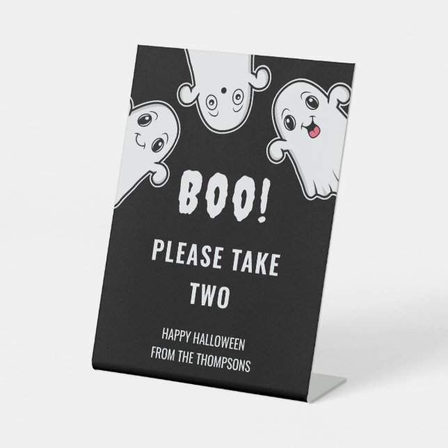 Ghosts Halloween Trick oder Treaters nehmen Ihre S Sockelschild (Vorderseite)