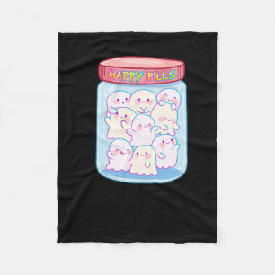 Ghosts Happy Pills Aufkleber Fleecedecke