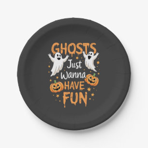 Ghosts just Wanna haben Spaß Spooky Halloween Ghos Pappteller