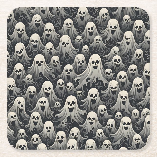 Ghosts Rechteckiger Pappuntersetzer (Vorderseite)