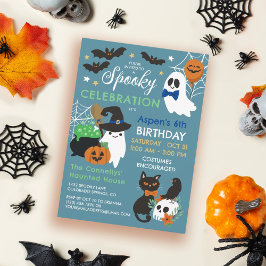 Ghosts Spooky Celebration Boy Halloween Geburtstag Einladung