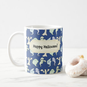 Ghosts Spuk Halloween Pixel Art Muster Kaffeetasse