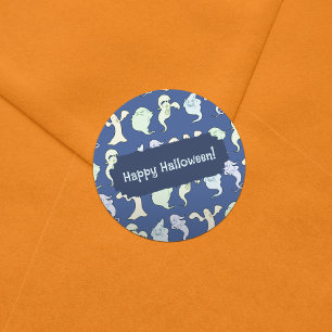 Ghosts Spuk Halloween Pixel Art Muster Runder Aufkleber