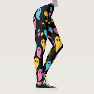 Ghosts Stars Black Bold Pastell farbenfrohe Hallow Leggings