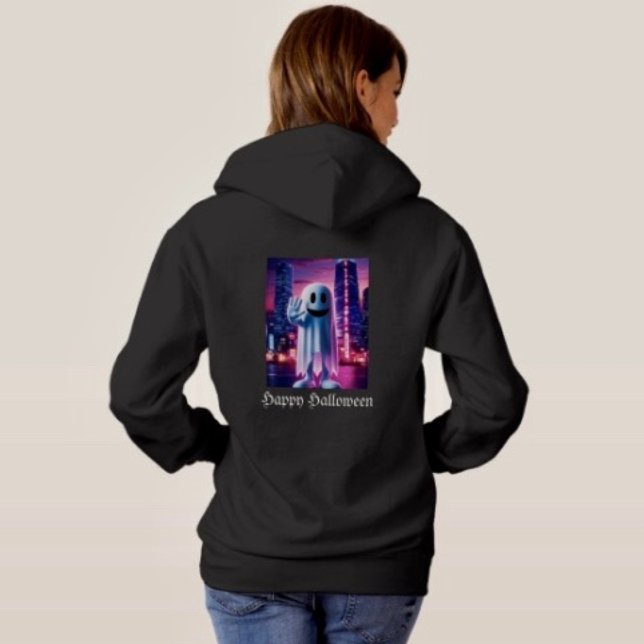 Ghosty Wave & Urban Lights Hoodie (10oz. cotton-poly blend 100% cotton face set-in sleeves  double needle-stitched armholes bottom band)