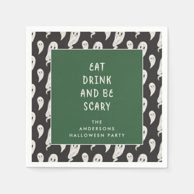 Ghotenes Halloween-Party, halloween napkins Serviette (Vorderseite)