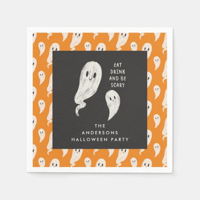 Ghotenes Halloween-Party, halloween napkins Serviette (Vorderseite)
