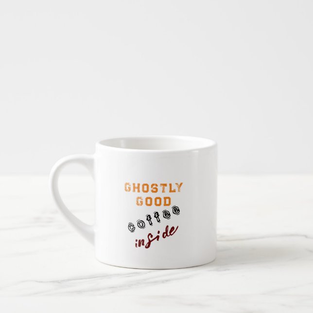 Ghotly Good Coffee White Halloween Espressotasse (Links)