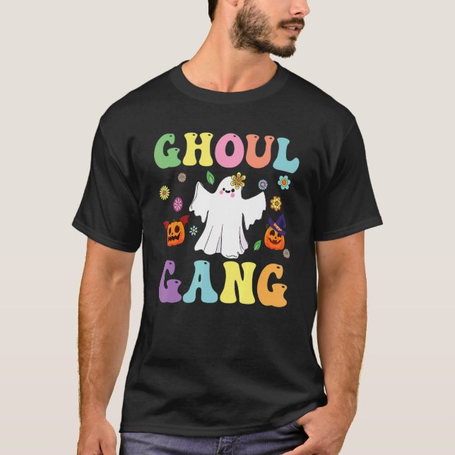 Ghoul Gang Groovy Hey Boo Pumpkin Boo Crew Hallowe T-Shirt (Vorderseite)