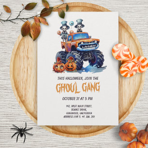 Ghoul Gang Monster Truck Halloween-Einladung Einladung