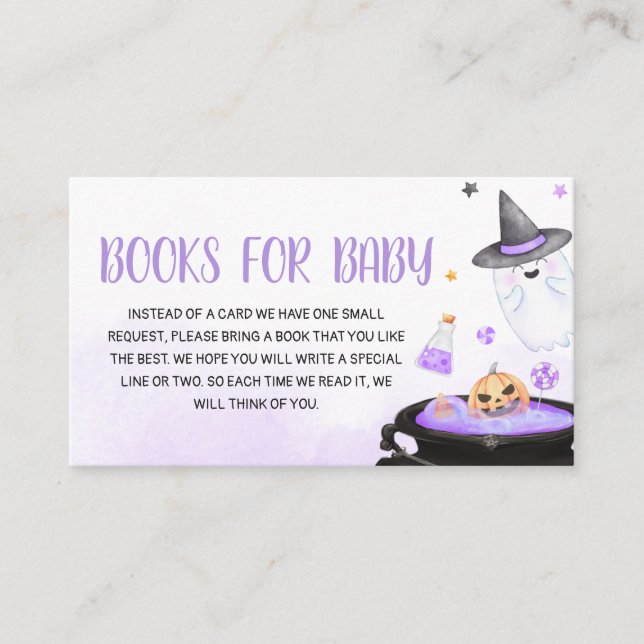 Ghoul Halloween Baby Shower Books for Baby Begleitkarte (Vorderseite)