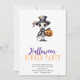 Ghoul in Top Hat & Bow Krawatte Halloween Abendess Einladung