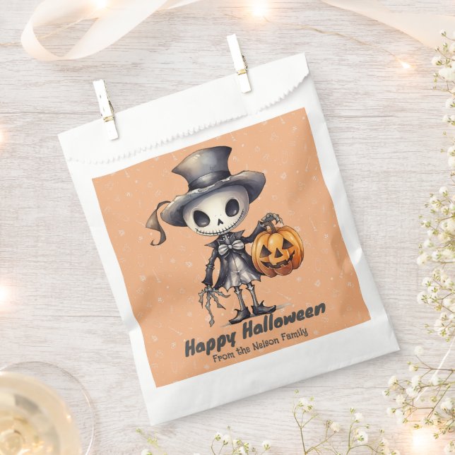 Ghoul in Top Hat Niedlich Background Happy Hallowe Geschenktütchen (Ausgeschnitten)