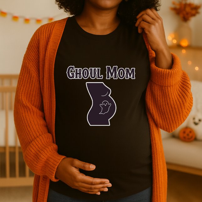 Ghoul Mama Halloween Mutterschaft Spooky Schwanger T-Shirt (Von Creator hochgeladen)