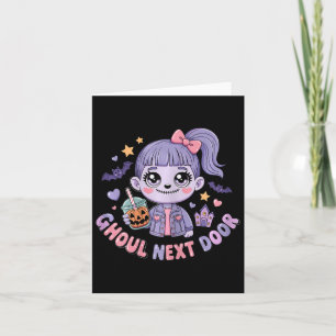 Ghoul Next Door Kawaii Zombie Girl Spooky Niedlich Karte