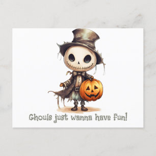 Ghoul nur Wanna haben Spaß Halloween Feiertagspostkarte