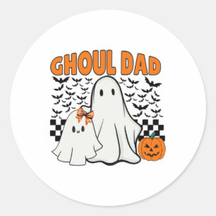 Ghoul Vater Halloween Ghost Spooky Season Retro Da Runder Aufkleber