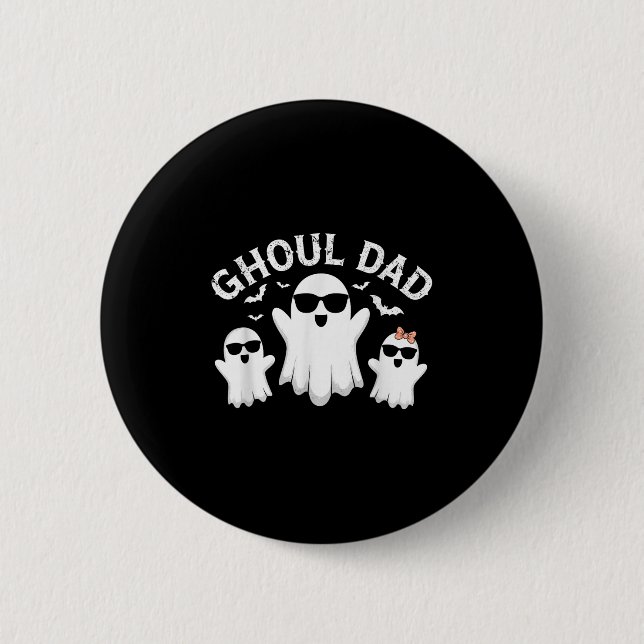 Ghoul Vater Vintag Daddy Ghost Funny Halloween Button (Vorderseite)