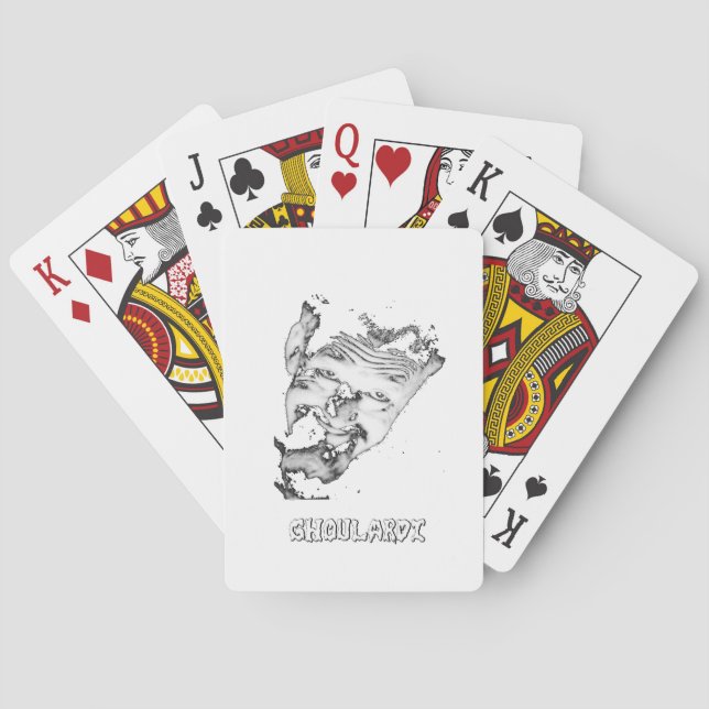 Ghoulardi (schwarz/Weiß) Spielkarten, Poker Spielkarten (Rückseite)