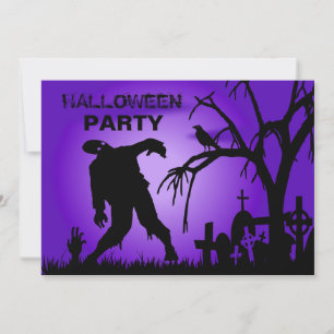 Ghoulische Halloween-Kostüm-Party Einladung-violet Einladung