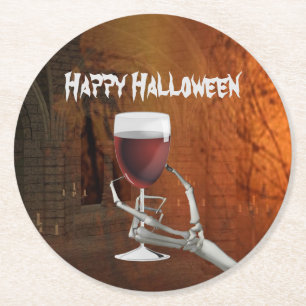 Ghoulish Halloween Cocktail Party Paper Untersetze Runder Pappuntersetzer