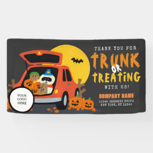 Ghoulish Trunk oder Leckerei Halloween QR Business Banner
