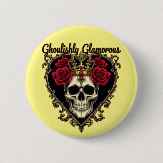 Ghoulishly Glamour, Halloween Elegandesign Button