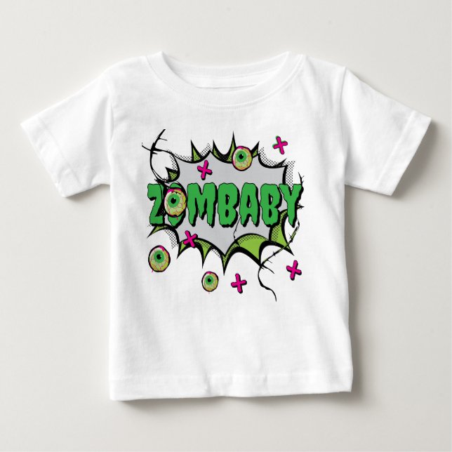 Ghoulishly Niedlich "ZomBaby" Zombie Baby Pun Baby T-shirt (Vorderseite)