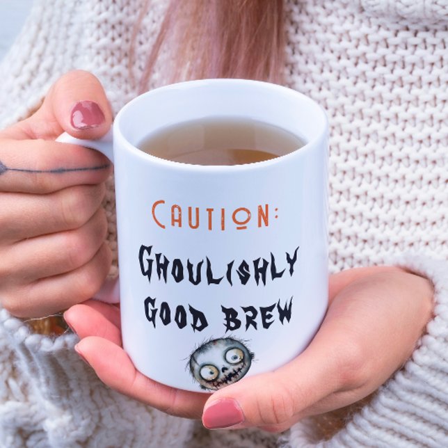 Ghoulishshis Good Brew White Halloween Coffee Tass Kaffeetasse (Von Creator hochgeladen)