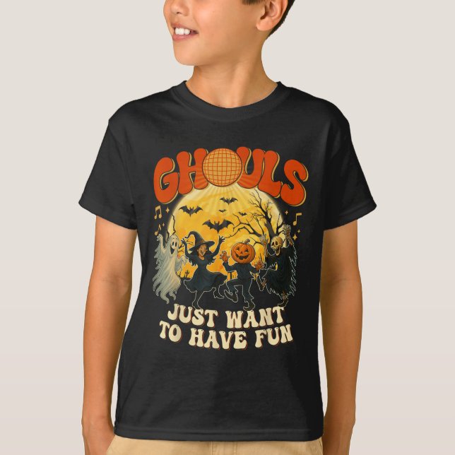 Ghouls einfach Gewollt, um Spaß Halloween-Party Co T-Shirt (Vorderseite)