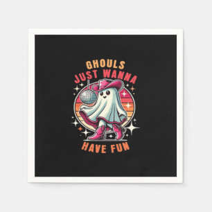 Ghouls einfach nur Spaß haben Retro Disco Serviette