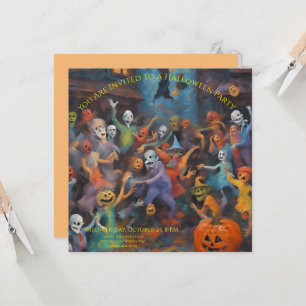 Ghouls, Goblins und Hexen feiern Halloween Einladung