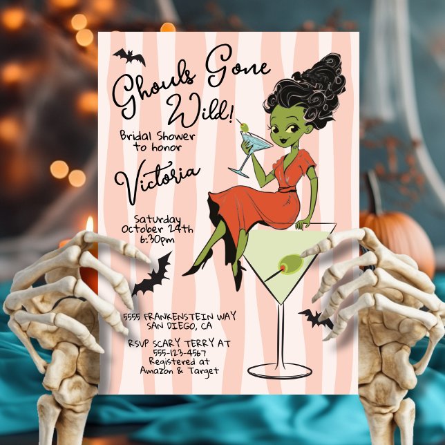 Ghouls Gone Wild Martinis Halloween Bridal Shower Einladung (Von Creator hochgeladen)