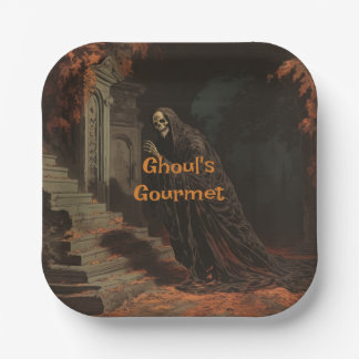 Ghouls Gourmet-Halloween-Vintages Phantom in Krypt Pappteller